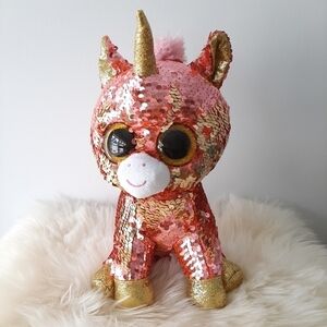 Ty Beanie Boo Flippables Sunset the Unicorn Plush Toy 10"